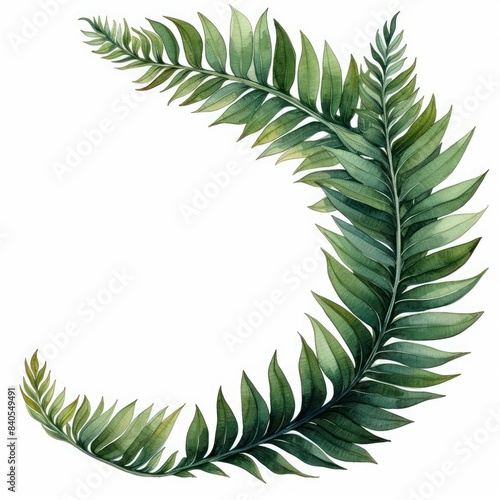 Cycas Leaf isolated on white background