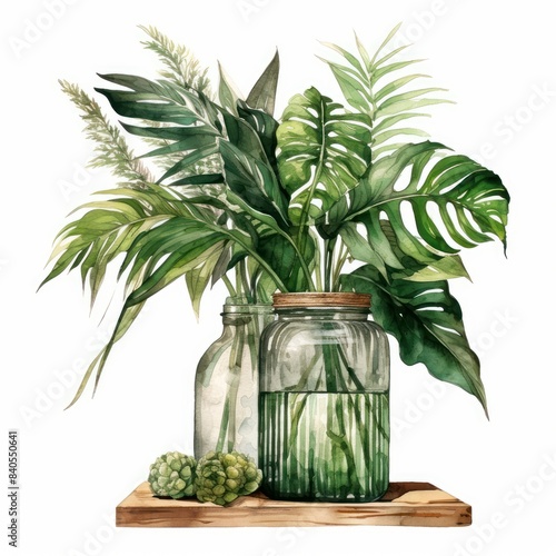 Palm Leaf isolated on white background photo