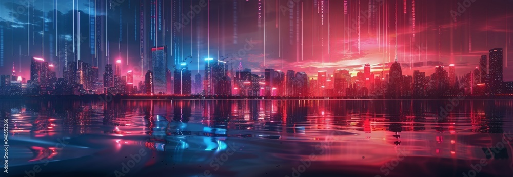 Nighttime View of Illuminated Skyscrapers in Shanghai, China Nighttime View of Illuminated Skyscrapers in Shanghai, China