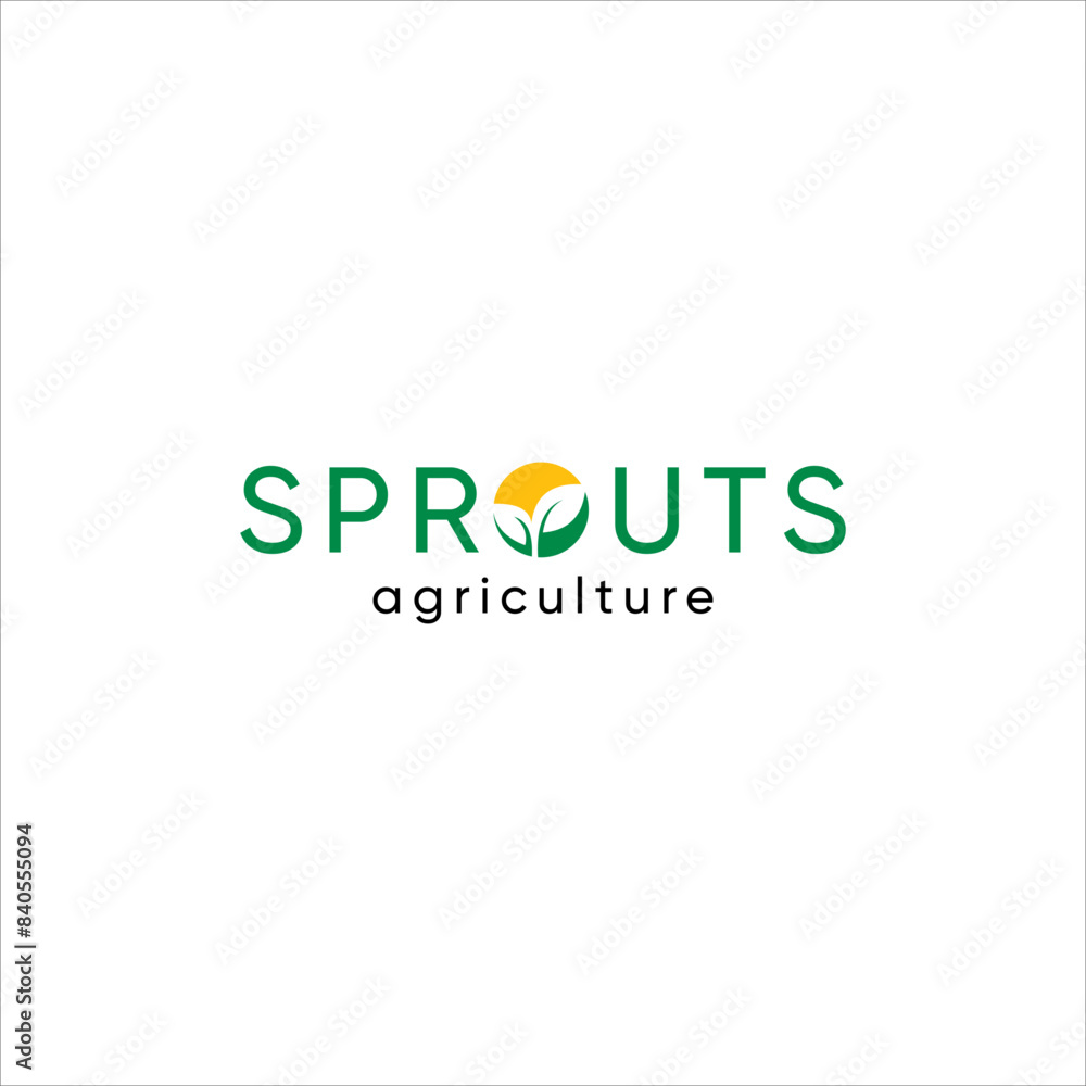 sprout seed agriculture logo. bean germinating leaf organic farm vector template sprout seed agriculture logo. bean germinating leaf organic farm vector template
