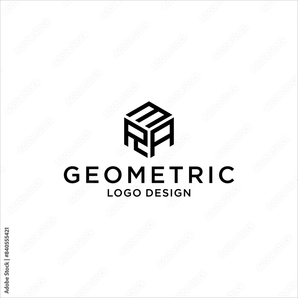 Initial abstract MRA logo or RAM geometric logo design vector with monogram concept template Initial abstract MRA logo or RAM geometric logo design vector with monogram concept template