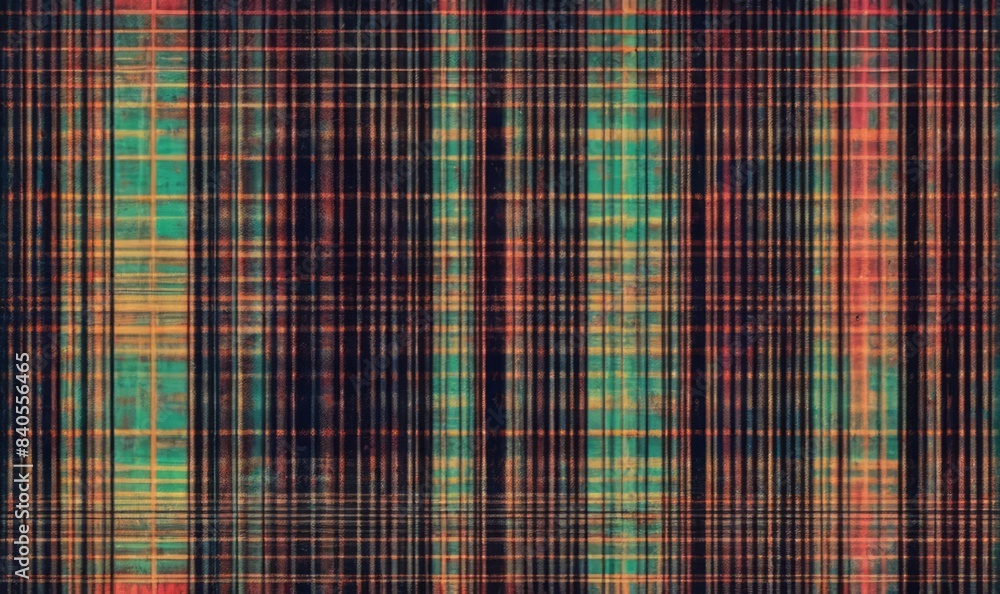 Obraz premium Glitchy Digital Noise and Error Signal Texture on Dark Background