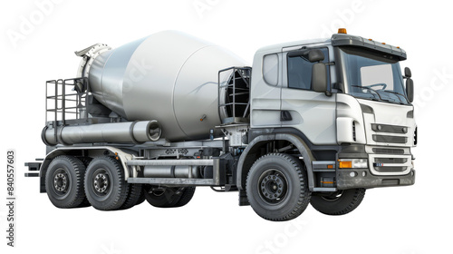 High-quality image of a modern cement mixer truck. Ideal for construction, transportation, and industrial design projects.