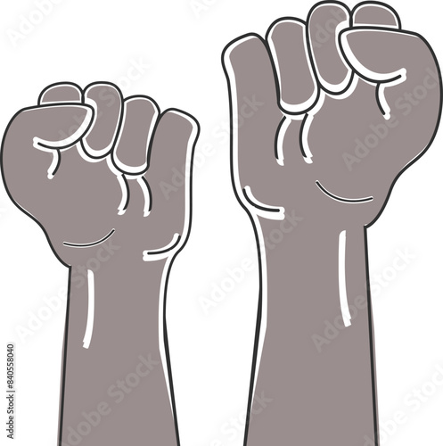 Clenched fist hand sign vector photo