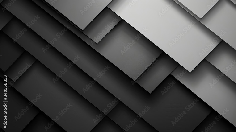 monochromatic layered shapes in shades of gray black and white modern ...