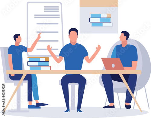 The team is working.