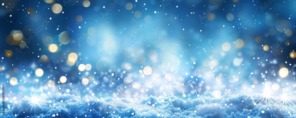 Obraz premium An abstract light background with snowflakes on snow - Christmas and winter background