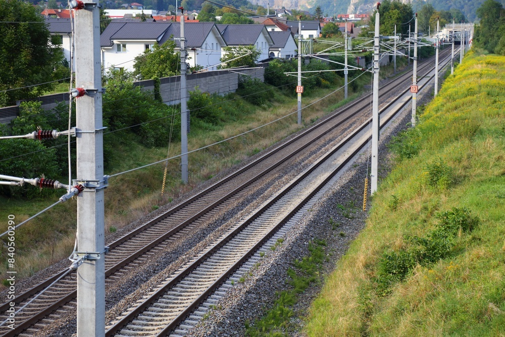 Electrified railway line in Styria, Austria Electrified railway line in Styria, Austria