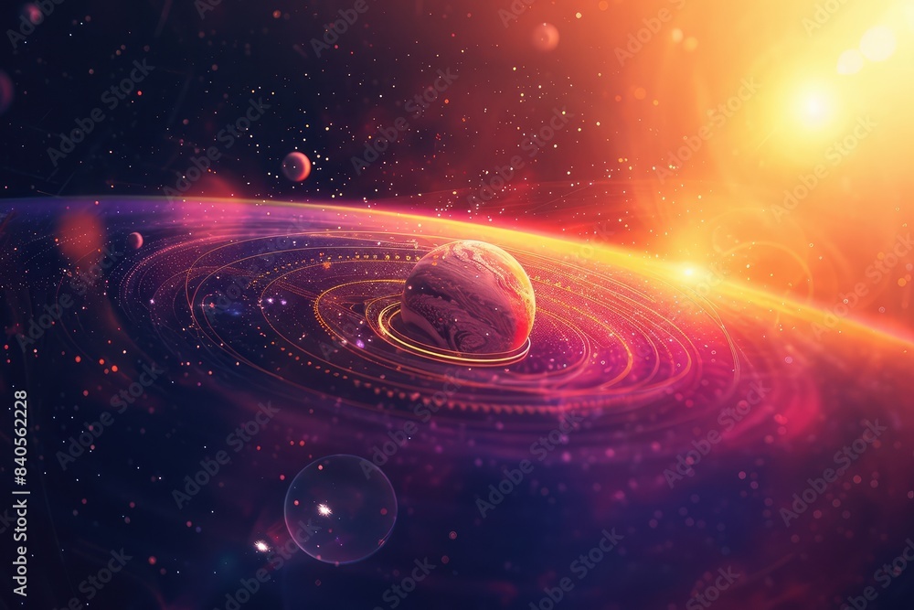 Abstract planet and space background. Astrology chart with stylized ...