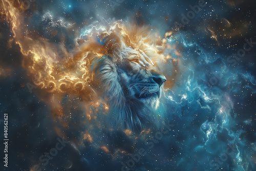 A stunning illustration of the zodiac sign Leo, featuring intricate details and vibrant colors that highlight its majestic symbolism.