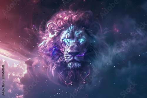 A stunning illustration of the zodiac sign Leo  featuring intricate details and vibrant colors that highlight its majestic symbolism.