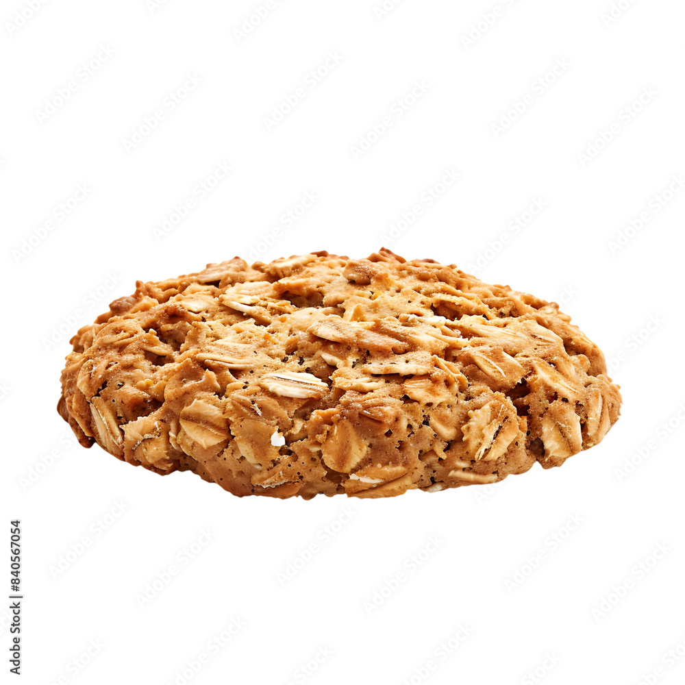 baked oatmeal cookie isolated on transparent background. generative ai baked oatmeal cookie isolated on transparent background. generative ai