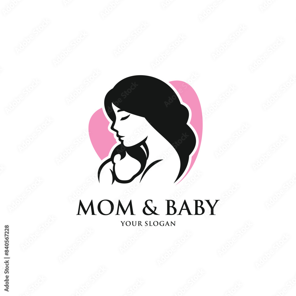 Mom and baby logo vector. EPS 10 editable vector Mom and baby logo vector. EPS 10 editable vector