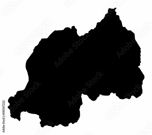 Rwanda silhouette map