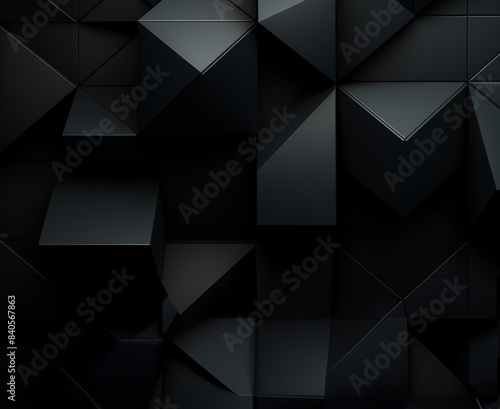 black 3D big triangle background  geomatric texture background. Modern wallpaper  classic style  GenerativeAI