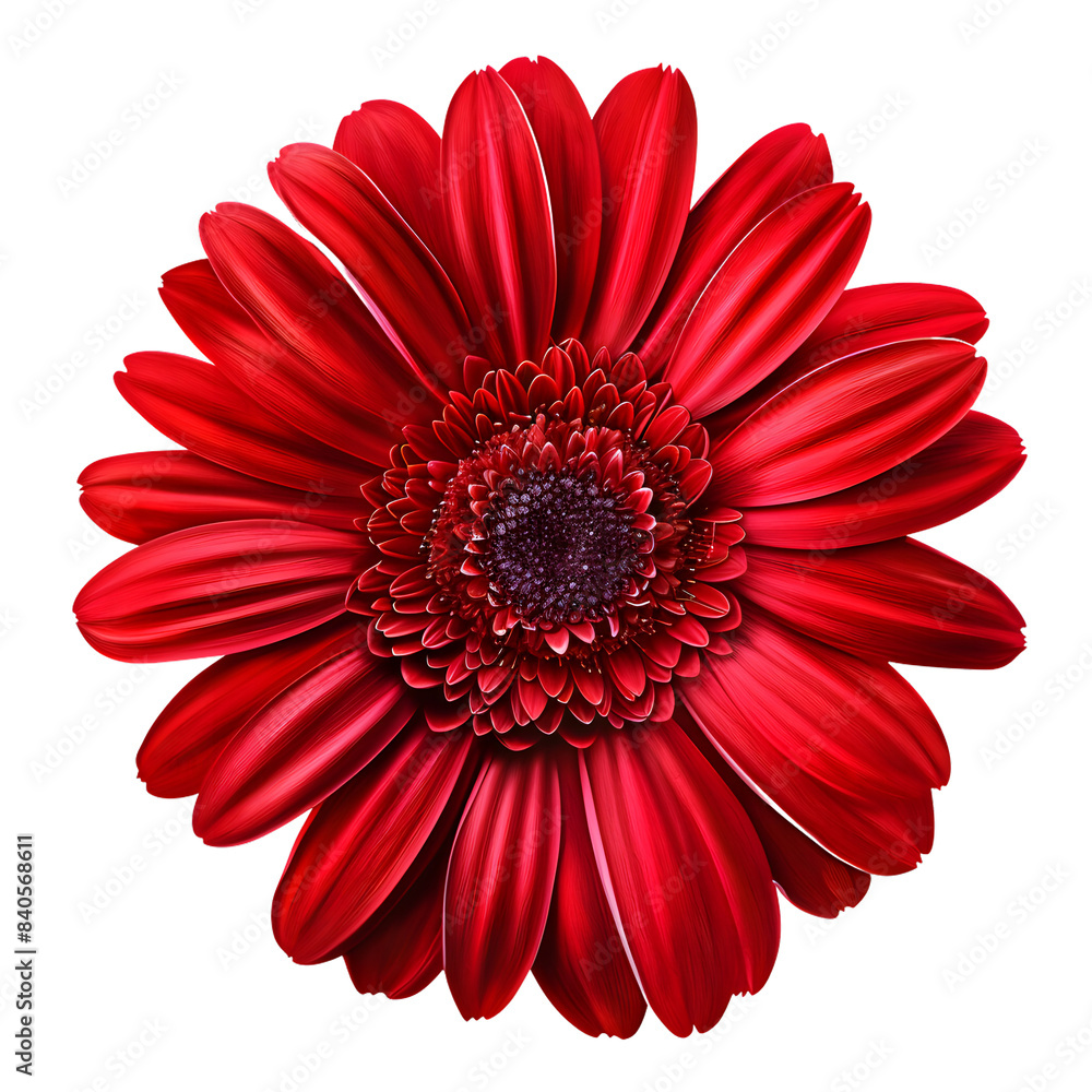 red gerbera daisy isolated on transparent background. generative ai red gerbera daisy isolated on transparent background. generative ai