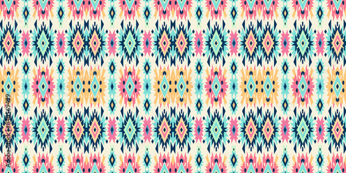 Seamless batik pattern,Seamless tribal batik pattern,and Seamless colorful pattern resemble ethnic boho, Aztec,and ikat styles.designed for use in wallpaper,fabric,curtain,carpet,Batik Embroidery