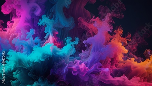 Abstract colorful smoky background photo