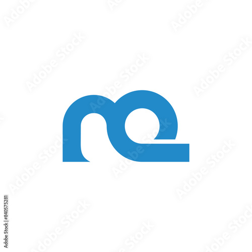 letter m blue wave abstract water logo vector