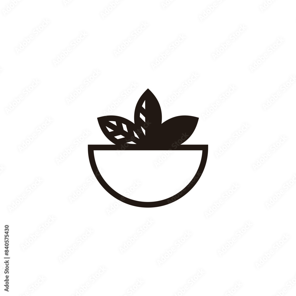 tree leaves pot silhouette icon vector tree leaves pot silhouette icon vector