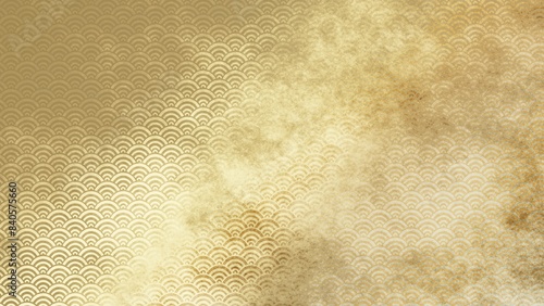 金色の和柄模様・背景