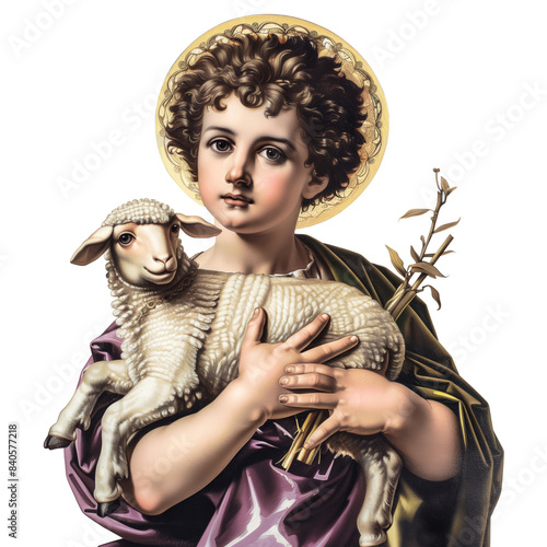 AI Painting of Saint John the Baptist, the Festive Saint, for Brazilian Festa Junina with Transparent Background