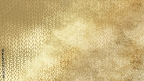 金色の和柄模様・背景