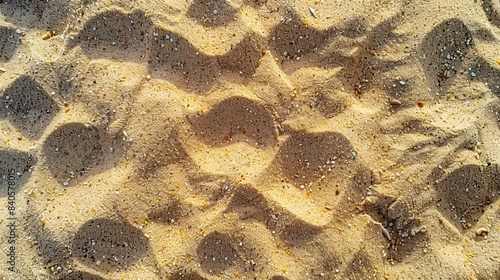 Top view of beach sand pattern.