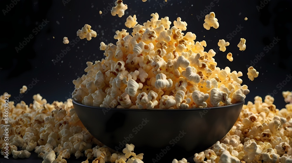 A bowl of popcorn popping in a hot pan A bowl of popcorn popping in a hot pan