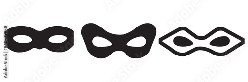 Superhero mask or villain face mask eye mask template in vector set
