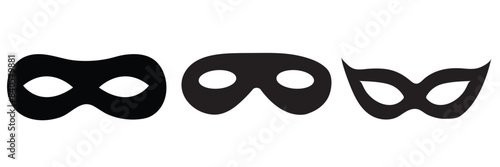 Superhero mask or villain face mask eye mask template in vector set