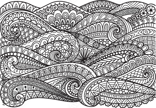 Mandala zen pattern for background,banner,card,decoration,coloring book, engraving and so on. Vector illustration with editable stroke thickness.