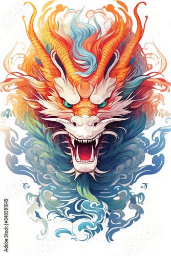 Painting and design of ancient old dragon suitable for background, design, art or wallpaper.