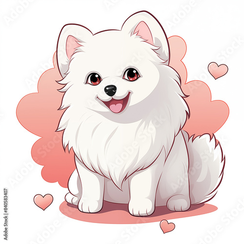 Adorable cute dog isolated sitting on white background