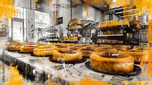 Contemporary Art Collage with Portuguese Bakery

