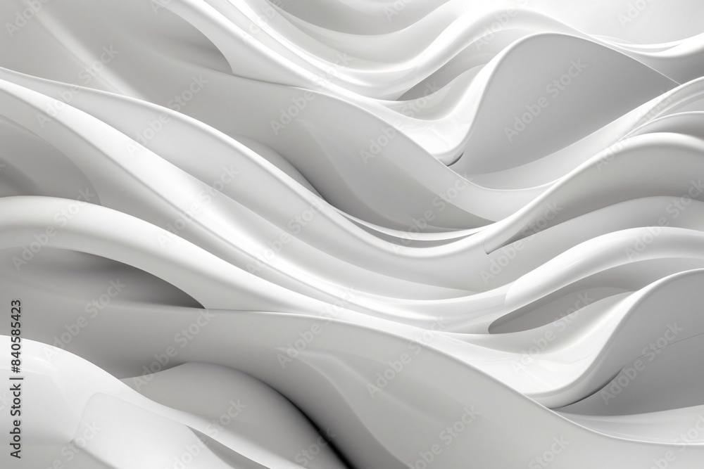 Obraz premium White abstract background with wavy shapes