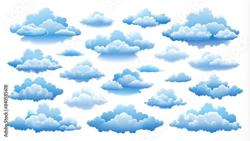 Set of clouds silhouette isolated on white background. Graphic weather sky cloud collection, clouds, silhouette, isolated, white background, sky, weather, graphic