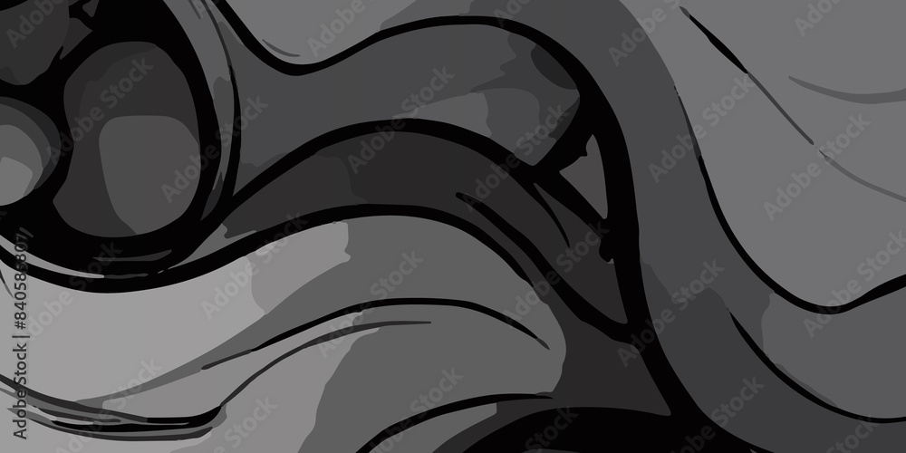 Fototapeta premium Elegant Dark Abstract Background Design in Black. Dark Abstract Background with many waves. Black Abstract Design for Modern Aesthetics Intricate Dark Abstract Background
