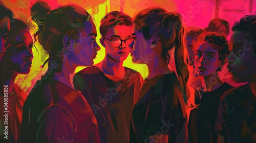 Gathering of teens AI generated