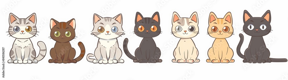 A modern cartoon series of cute cats. For more cat illustrations, see Cats. A modern cartoon series of cute cats. For more cat illustrations, see Cats.
