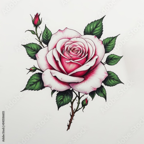 Elegant Rose Illustration for Tattoos and Graphic Design
