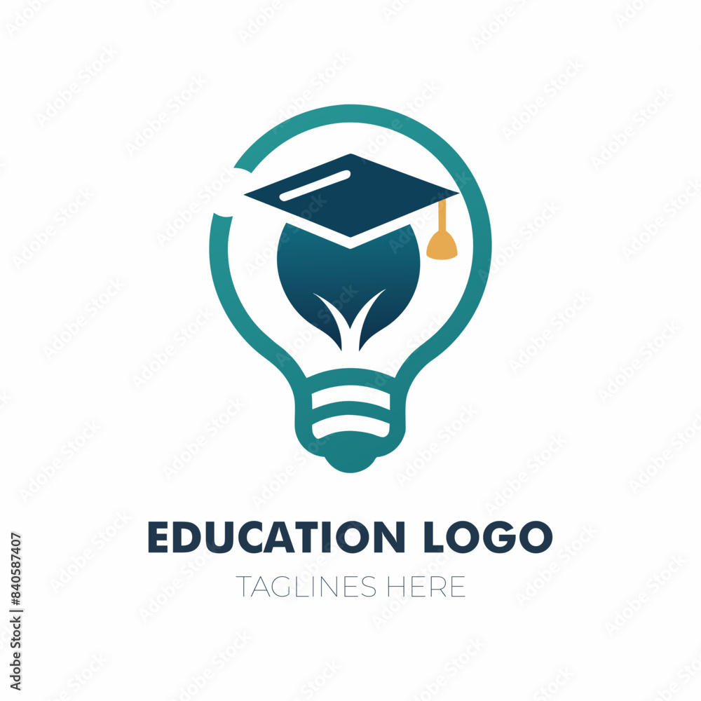 An Education Logo Featuring Light Bulb An Education Logo Featuring Light Bulb