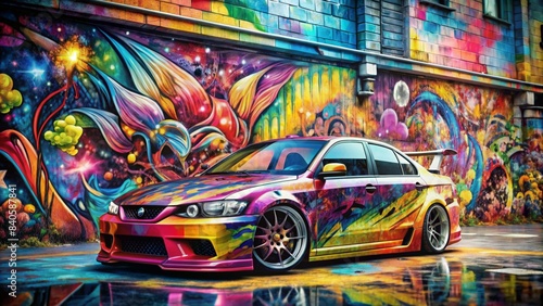 Japanese car tuning culture meets graffiti poster art in this vibrant and rebellious   Bosozoku  Japanese
