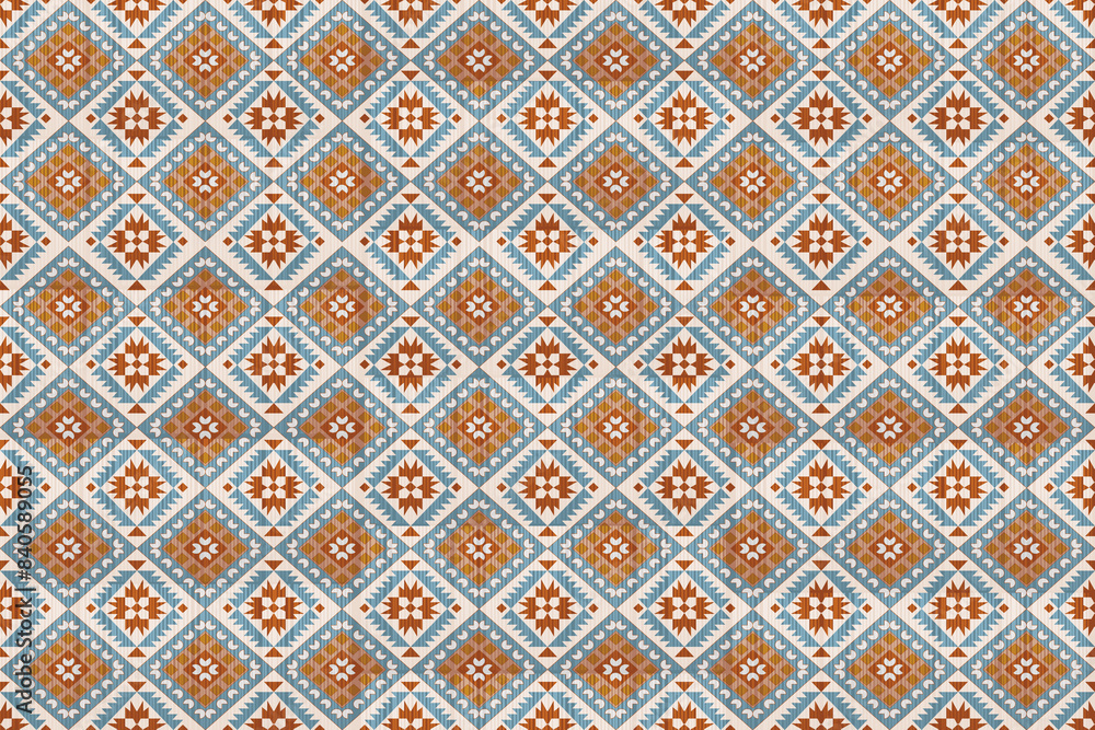 Rug Navajo tribal vector seamless pattern. Native American ornament. Ethnic South Western decor style. Ikat Boho geometric ornament. Vector seamless pattern. Mexican blanket, Woven carpet Rug Navajo tribal vector seamless pattern. Native American ornament. Ethnic South Western decor style. Ikat Boho geometric ornament. Vector seamless pattern. Mexican blanket, Woven carpet