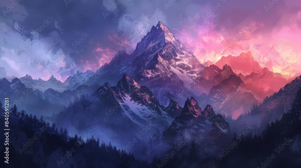 serene mountain peak at twilight tranquil nature landscape majestic dusk scenery ai generated artwork 11