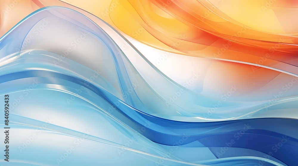 Obraz premium Wavy Glass Shapes Background