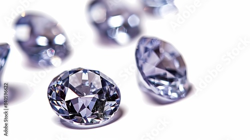 set of diamonds isolated on white background luxury gemstone product photography