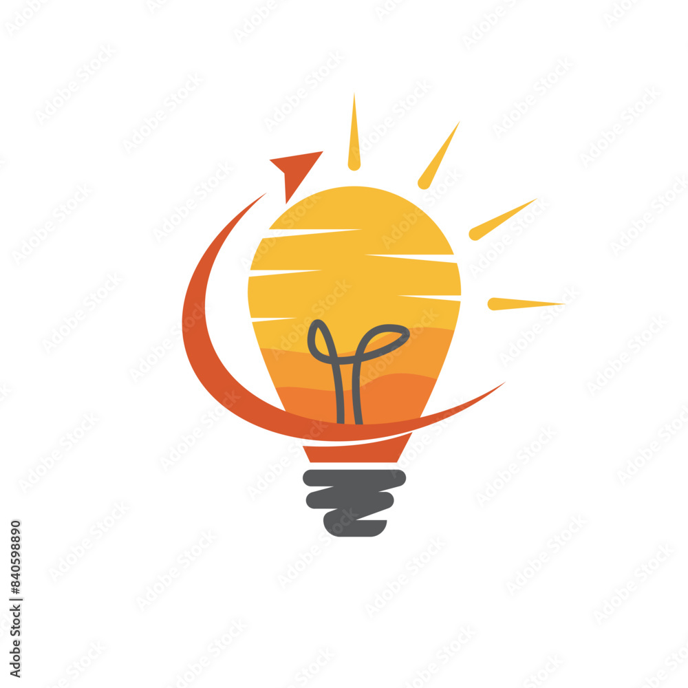 Travel idea lightbulb and paper plane logo Travel idea lightbulb and paper plane logo