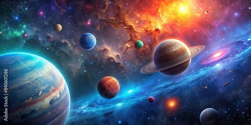 Cinematic galaxy with vibrant planets and stars  galaxy  cinematic  vibrant  planets  stars  space  universe  astronomy