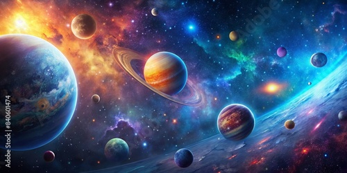 Cinematic galaxy with vibrant planets and stars  galaxy  cinematic  vibrant  planets  stars  space  universe  astronomy